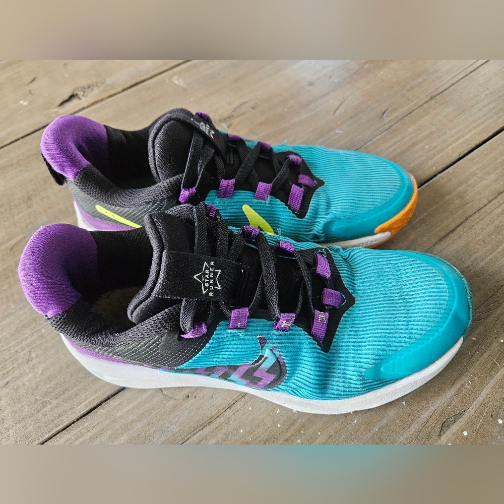 Nike Boy's Star Runner  (Big Kid), Teal Nebula/Purple Cosmos